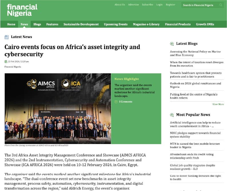 Cairo events focus on Africa's asset integrity and cybersecurity